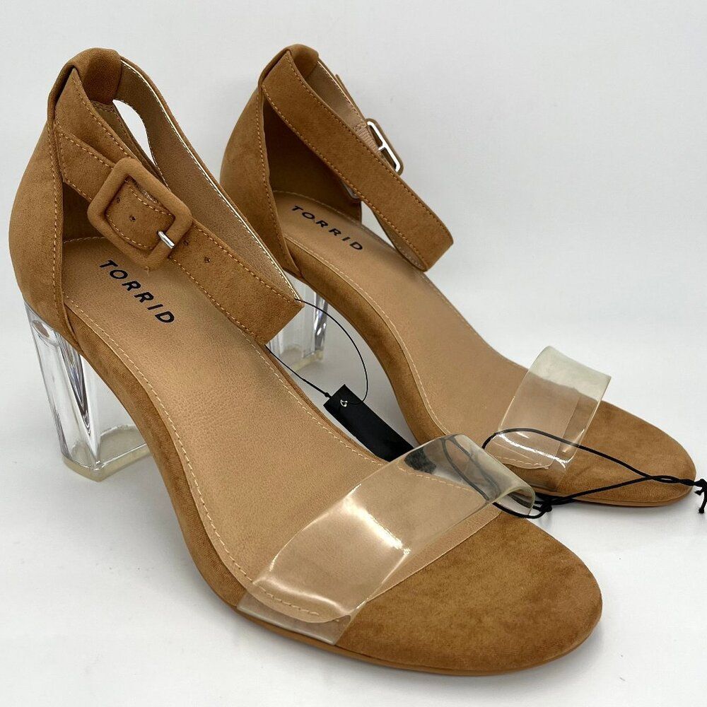 New Torrid Brown Translucent Block Heel - Size 8WW